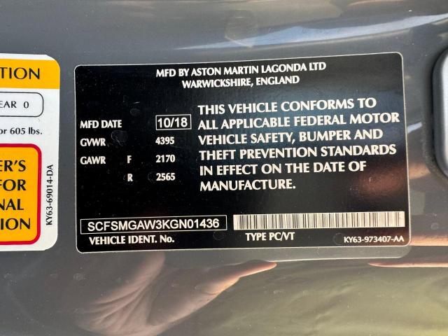 Photo 10 from auction – 2019 ASTON MARTIN VANTAGE with VIN SCFSMGAW3KGN01436