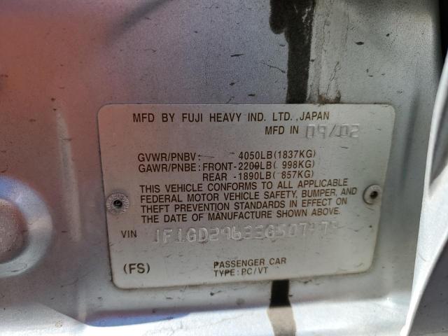 Photo 12 from auction – 2003 SUBARU IMPREZA WR with VIN JF1GD29633G507479
