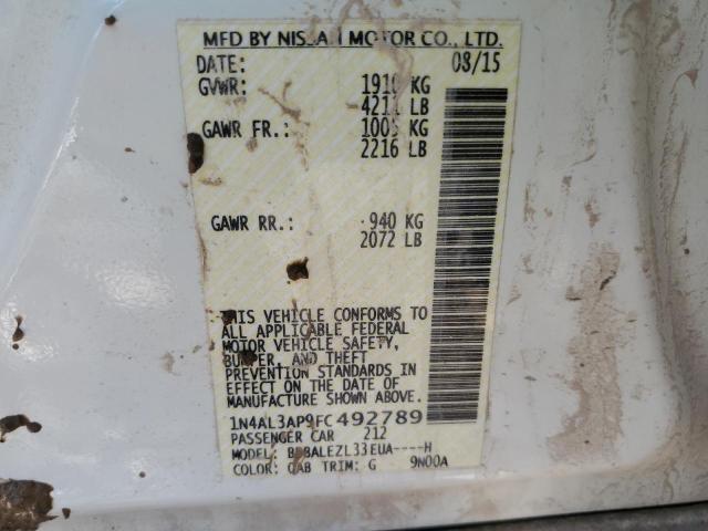 Photo 13 from auction – 2015 NISSAN ALTIMA 2.5 with VIN 1N4AL3AP9FC492789