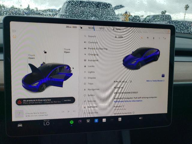 Photo 9 from auction – 2022 TESLA MODEL 3 with VIN 5YJ3E1EA1NF375507