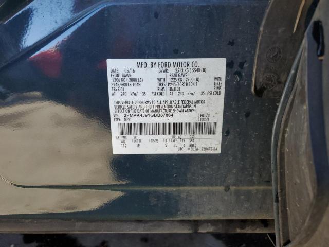 Photo 14 from auction – 2016 FORD EDGE SEL with VIN 2FMPK4J91GBB87864
