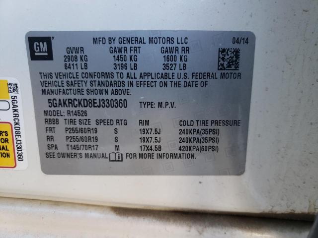 Photo 14 from auction – 2014 BUICK ENCLAVE with VIN 5GAKRCKD8EJ330360