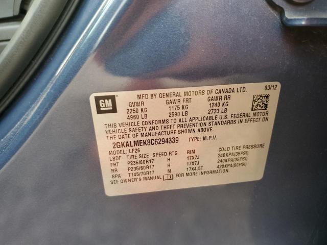 Photo 12 from auction – 2012 GMC TERRAIN SL with VIN 2GKALMEK8C6294339
