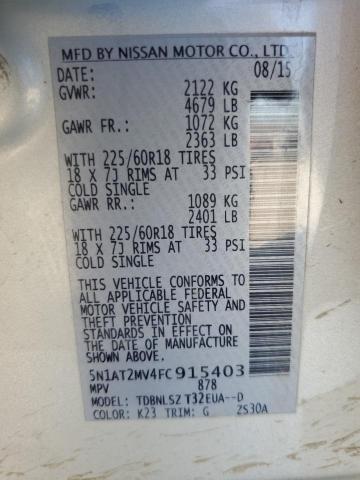 Photo 14 from auction – 2015 NISSAN ROGUE S with VIN 5N1AT2MV4FC915403