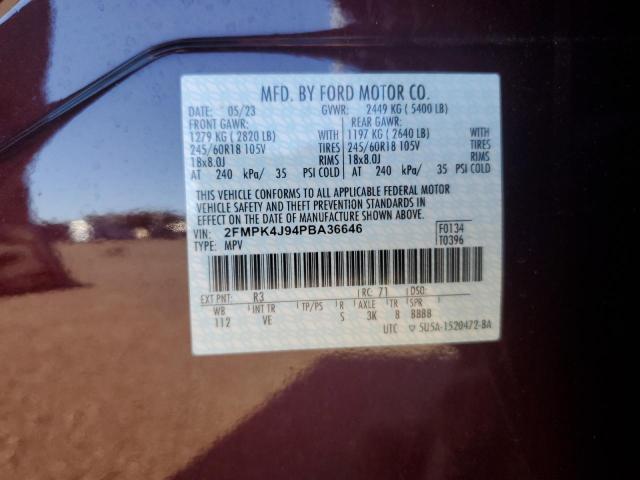 Photo 14 from auction – 2023 FORD EDGE SEL with VIN 2FMPK4J94PBA36646