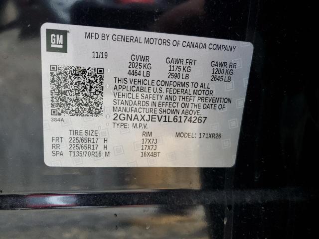 Photo 14 from auction – 2020 CHEVROLET EQUINOX LT with VIN 2GNAXJEV1L6174267