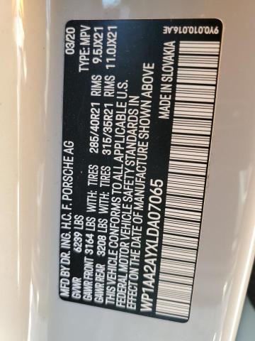 Photo 14 from auction – 2020 PORSCHE CAYENNE with VIN WP1AA2AYXLDA07065
