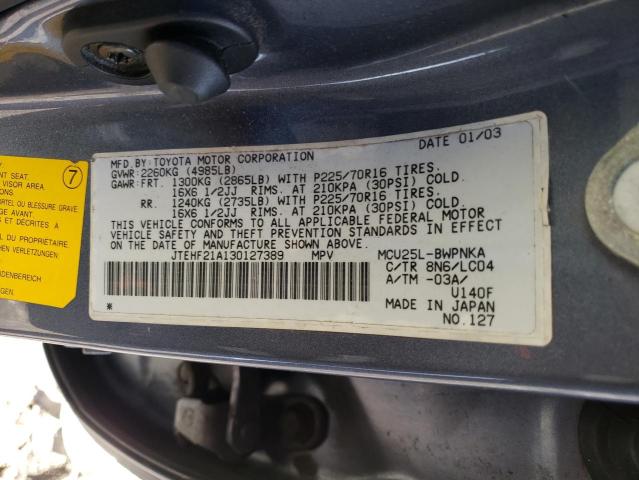 Photo 14 from auction – 2003 TOYOTA HIGHLANDER with VIN JTEHF21A130127389