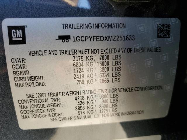Photo 12 from auction – 2021 CHEVROLET SILVERADO with VIN 1GCPYFEDXMZ251633