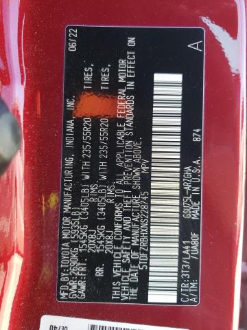 Photo 14 from auction – 2022 TOYOTA HIGHLANDER with VIN 5TDFZRBHXNS228745