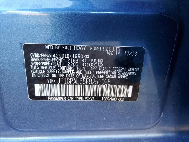 Photo 12 from auction – 2014 SUBARU IMPREZA SP with VIN JF1GPAL65E8251028