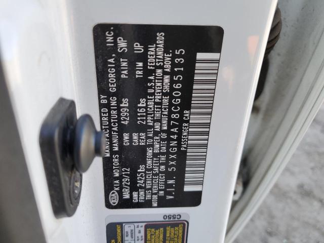 Фото 12 с аукциона – 2012 KIA OPTIMA EX с VIN 5XXGN4A78CG065135