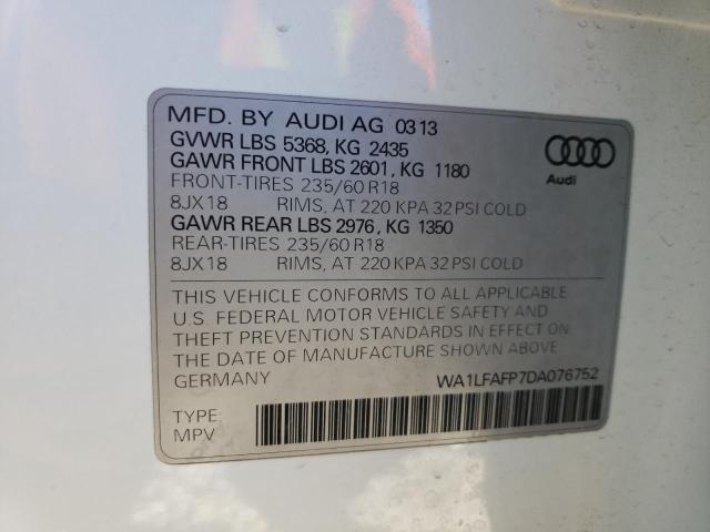 Photo 13 from auction – 2013 AUDI Q5 PREMIUM with VIN WA1LFAFP7DA076752