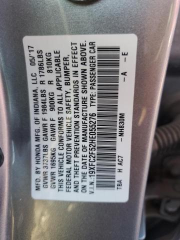Photo 12 from auction – 2017 HONDA CIVIC LX with VIN 19XFC2F52HE055276
