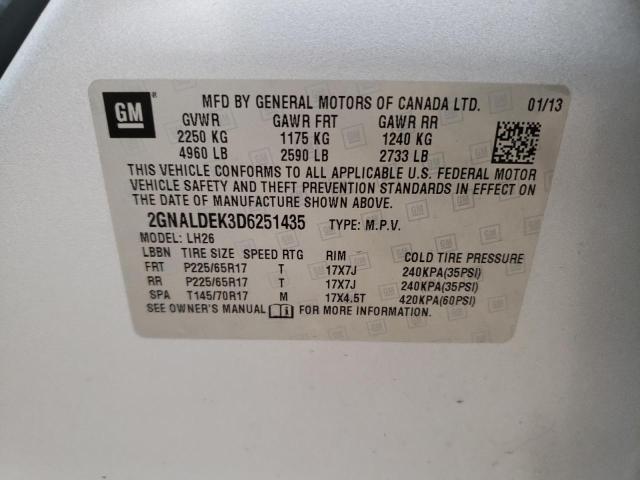 Photo 14 from auction – 2013 CHEVROLET EQUINOX LT with VIN 2GNALDEK3D6251435