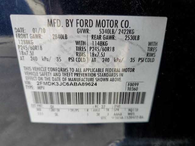 Photo 14 from auction – 2010 FORD EDGE SEL with VIN 2FMDK3JC6ABA89624