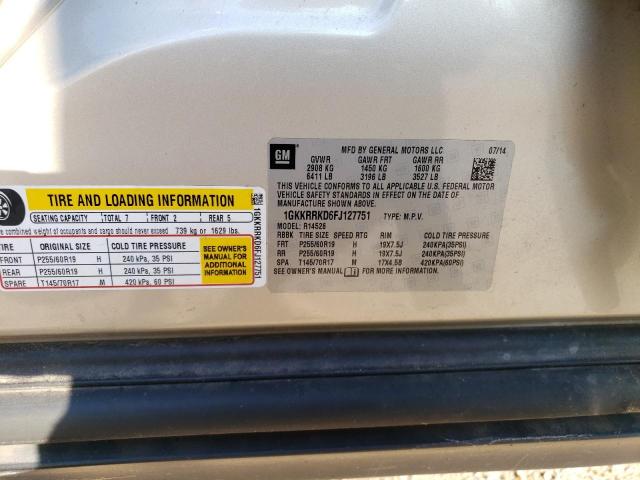Photo 14 from auction – 2015 GMC ACADIA SLT with VIN 1GKKRRKD6FJ127751