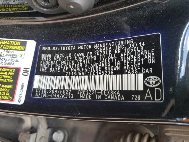Photo 12 from auction – 2014 TOYOTA COROLLA L with VIN 2T1BURHE1EC145238
