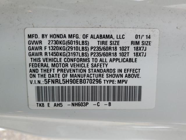 Photo 14 from auction – 2014 HONDA ODYSSEY TO with VIN 5FNRL5H90EB070296