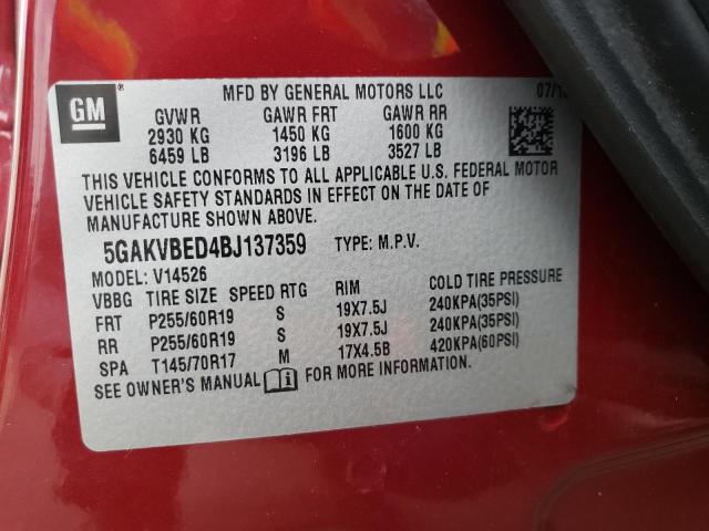 Photo 14 from auction – 2011 BUICK ENCLAVE CX with VIN 5GAKVBED4BJ137359