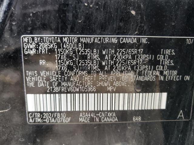 Photo 14 from auction – 2013 TOYOTA RAV4 LE with VIN 2T3BFREV6DW105966