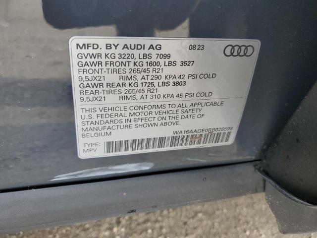 Photo 14 from auction – 2024 AUDI Q8 E-TRON with VIN WA16AAGE0RB028598
