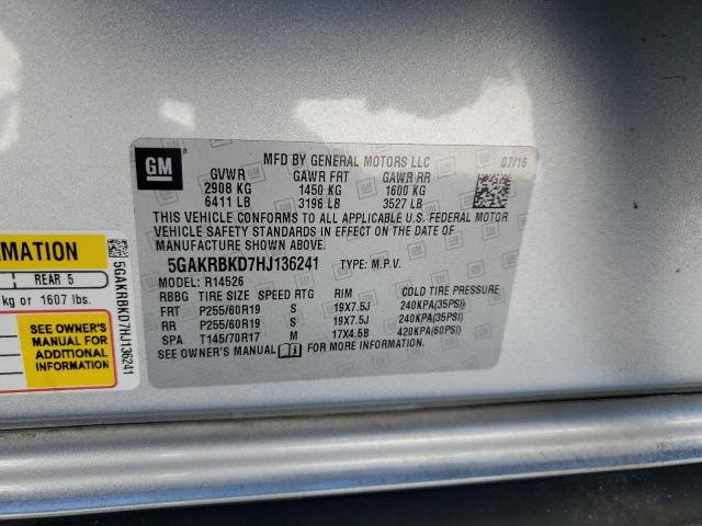 Photo 14 from auction – 2017 BUICK ENCLAVE with VIN 5GAKRBKD7HJ136241