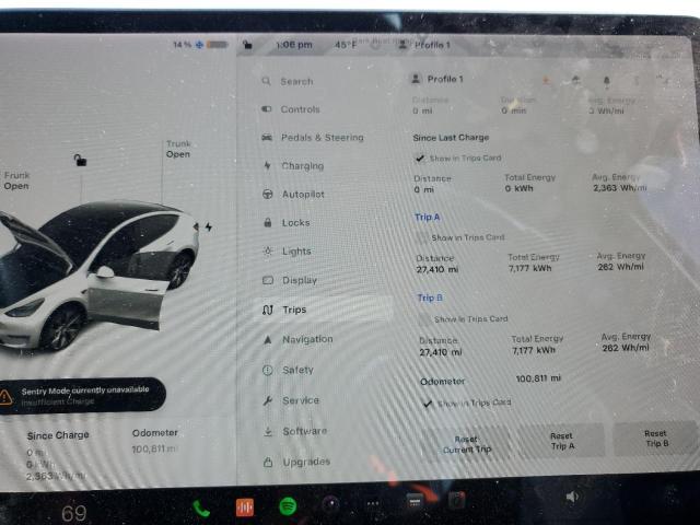 Photo 9 from auction – 2021 TESLA MODEL Y with VIN 5YJYGDEE9MF114869