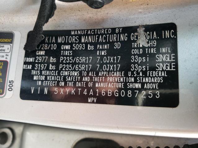 Photo 14 from auction – 2011 KIA SORENTO BA with VIN 5XYKT4A16BG087253