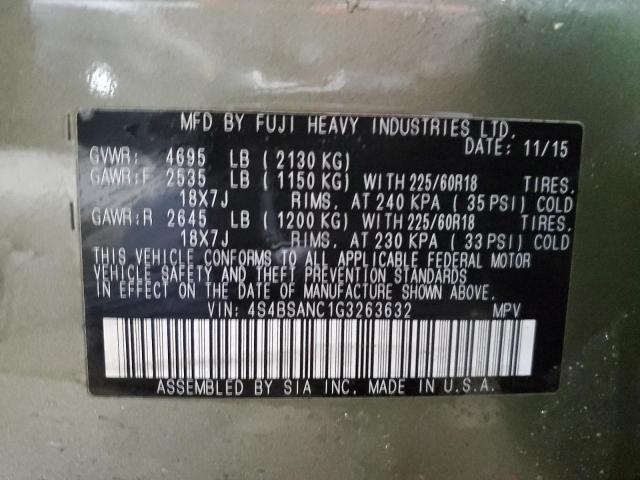 Photo 14 from auction – 2016 SUBARU OUTBACK 2. with VIN 4S4BSANC1G3263632