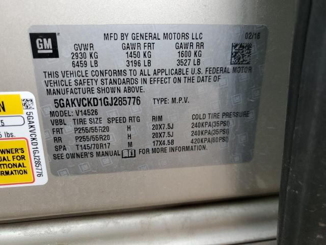 Photo 12 from auction – 2016 BUICK ENCLAVE with VIN 5GAKVCKD1GJ285776