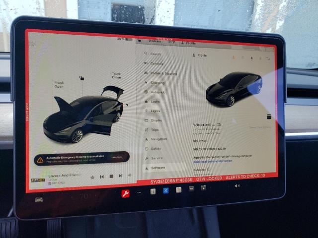 Photo 9 from auction – 2022 TESLA MODEL 3 with VIN 5YJ3E1EB6NF143039