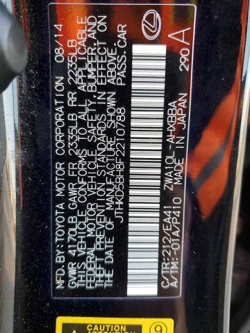 Photo 13 from auction – 2015 LEXUS CT 200 with VIN JTHKD5BH8F2210788
