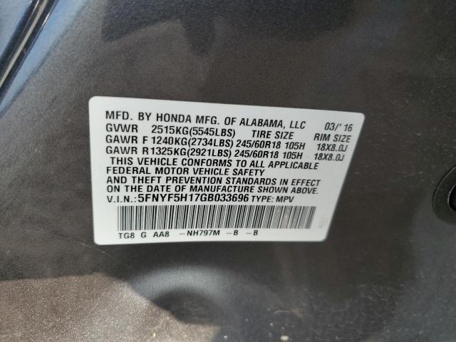 Photo 14 from auction – 2016 HONDA PILOT LX with VIN 5FNYF5H17GB033696