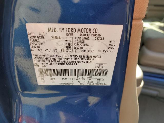 Photo 14 from auction – 2008 FORD ESCAPE XLT with VIN 1FMCU93138KA89911