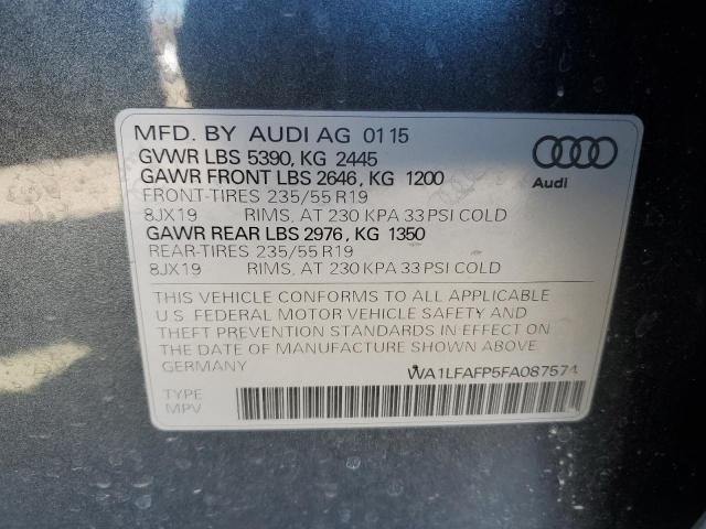 Photo 14 from auction – 2015 AUDI Q5 PREMIUM with VIN WA1LFAFP5FA087574