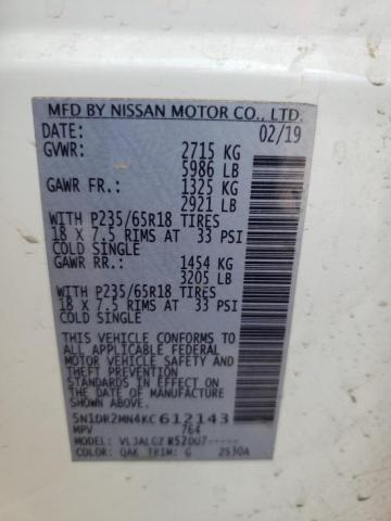 Photo 14 from auction – 2019 NISSAN PATHFINDER with VIN 5N1DR2MN4KC612143