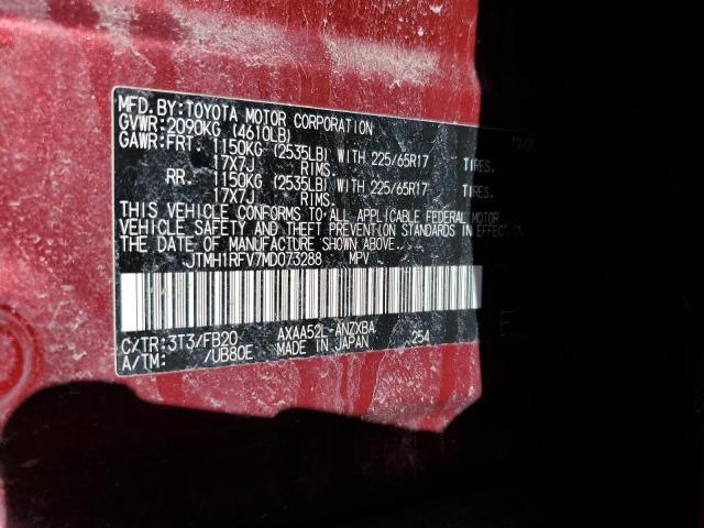 Photo 14 from auction – 2021 TOYOTA RAV4 LE with VIN JTMH1RFV7MD073288