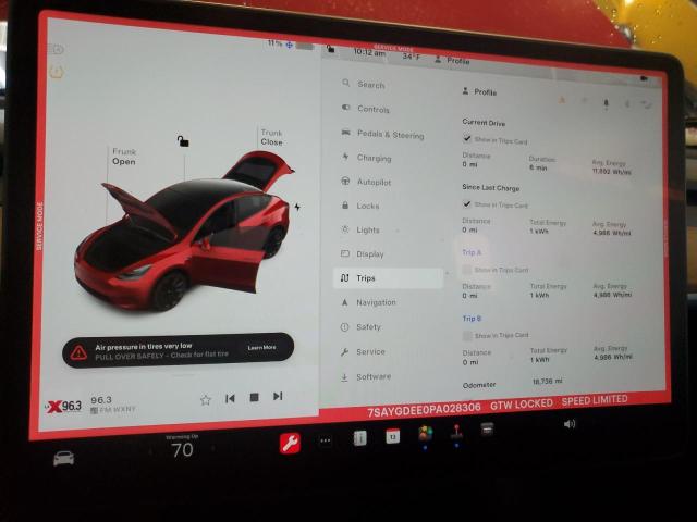 Photo 9 from auction – 2023 TESLA MODEL Y with VIN 7SAYGDEE0PA028306