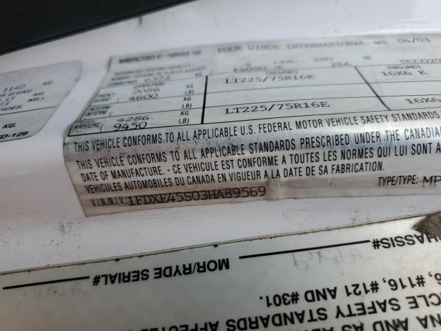 Photo 10 from auction – 2003 FORD ECONOLINE with VIN 1FDXE45S03HA89569