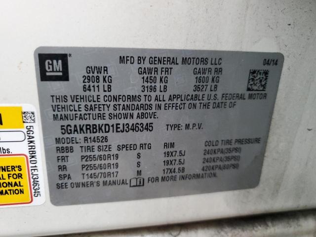 Photo 13 from auction – 2014 BUICK ENCLAVE with VIN 5GAKRBKD1EJ346345