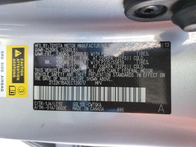 Photo 13 from auction – 2014 LEXUS RX 350 with VIN 2T2ZK1BA0EC139017