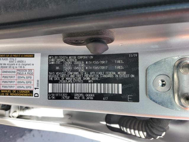 Photo 14 from auction – 2020 TOYOTA 4RUNNER SR with VIN JTEBU5JR5L5777915