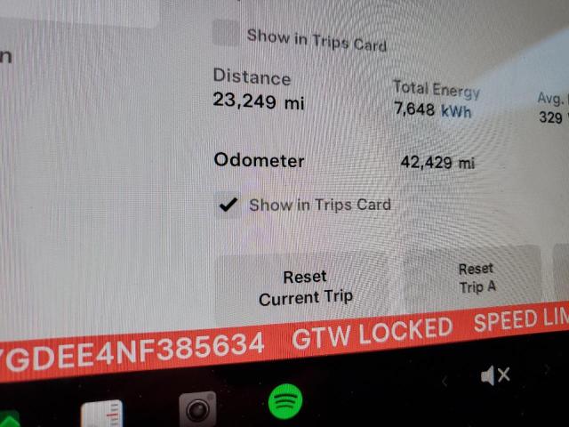 Photo 9 from auction – 2022 TESLA MODEL Y with VIN 7SAYGDEE4NF385634