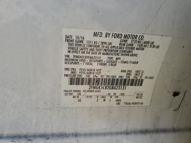 Photo 14 from auction – 2016 FORD FLEX SEL with VIN 2FMGK5C82GBA23131