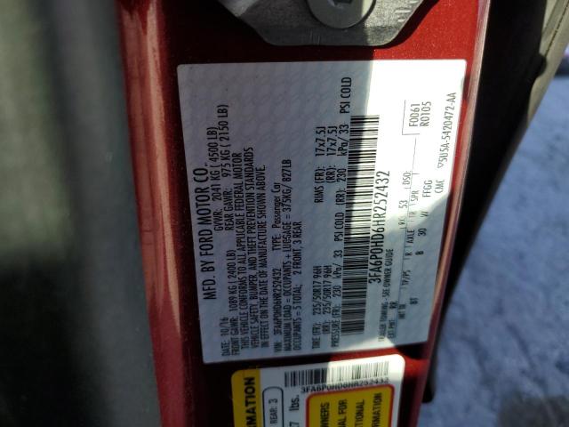 Photo 12 from auction – 2017 FORD FUSION SE with VIN 3FA6P0HD6HR252432