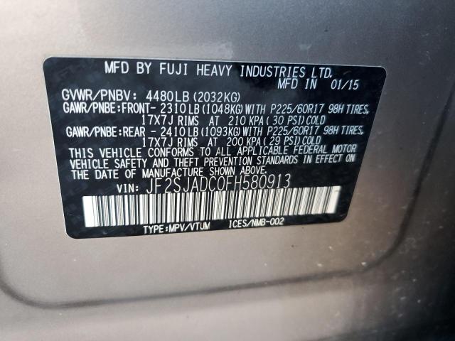 Photo 14 from auction – 2015 SUBARU FORESTER 2 with VIN JF2SJADC0FH580913