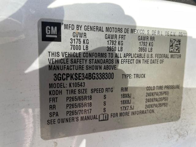 Photo 10 from auction – 2011 CHEVROLET SILVERADO with VIN 3GCPKSE34BG338300