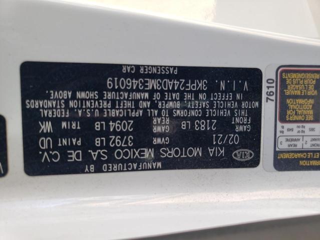 Photo 12 from auction – 2021 KIA FORTE FE with VIN 3KPF24AD3ME346019