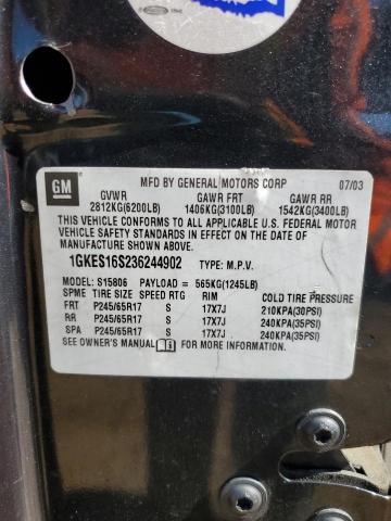Photo 14 from auction – 2003 GMC ENVOY XL with VIN 1GKES16S236244902